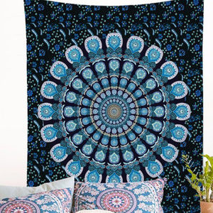 LAST DAY Blue Peacock Tapestry Wall Hanging